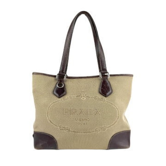 Prada Shoulder Bag brown jacquard Leather - Picture 1 of 5